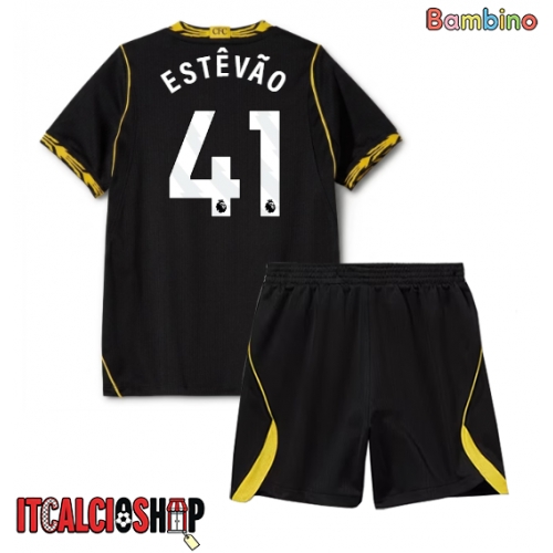 Chelsea Estevao Willian #41 Seconda Maglia Bambino 2026-27 Manica Corta (+ Pantaloni corti)